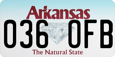 AR license plate 036OFB