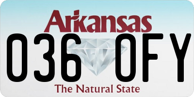 AR license plate 036OFY