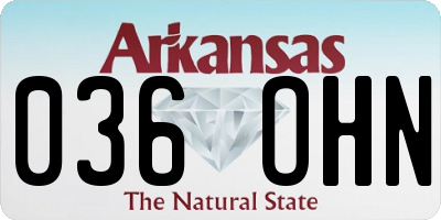 AR license plate 036OHN