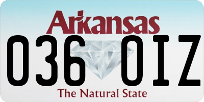 AR license plate 036OIZ