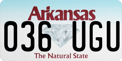 AR license plate 036UGU