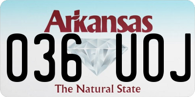 AR license plate 036UOJ