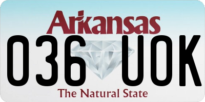 AR license plate 036UOK