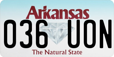 AR license plate 036UON