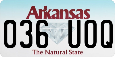 AR license plate 036UOQ