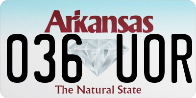 AR license plate 036UOR