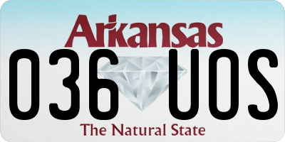 AR license plate 036UOS