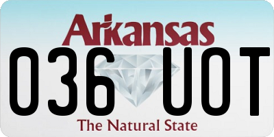 AR license plate 036UOT
