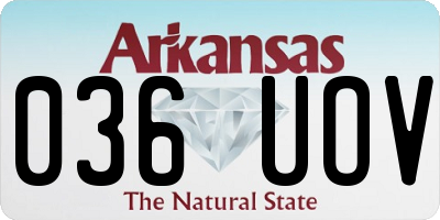 AR license plate 036UOV