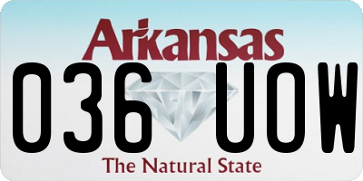 AR license plate 036UOW