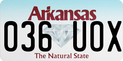 AR license plate 036UOX