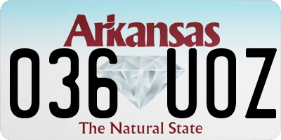 AR license plate 036UOZ