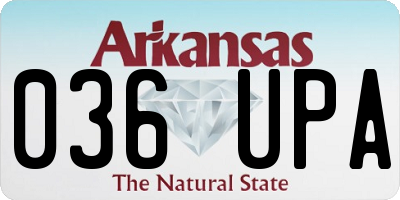 AR license plate 036UPA