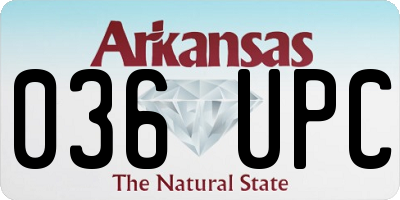 AR license plate 036UPC