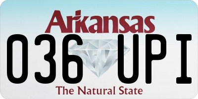 AR license plate 036UPI