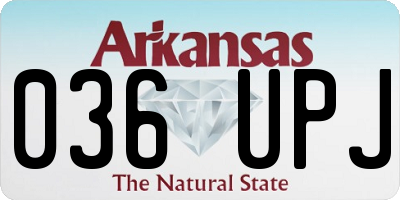 AR license plate 036UPJ