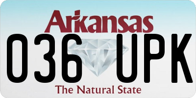 AR license plate 036UPK