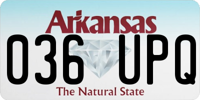 AR license plate 036UPQ