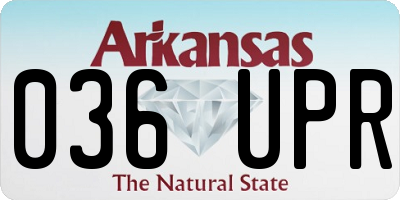 AR license plate 036UPR