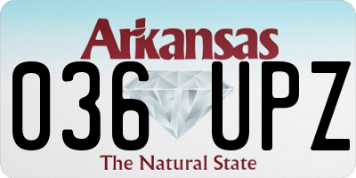 AR license plate 036UPZ