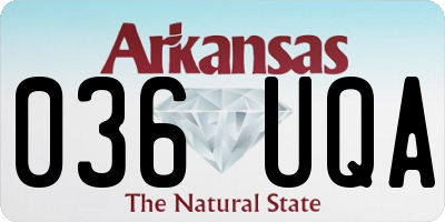 AR license plate 036UQA