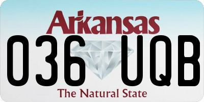 AR license plate 036UQB