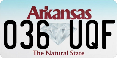 AR license plate 036UQF