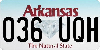 AR license plate 036UQH