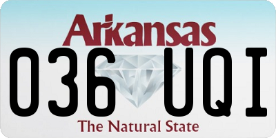 AR license plate 036UQI
