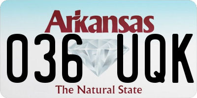 AR license plate 036UQK