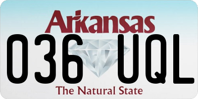 AR license plate 036UQL