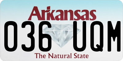 AR license plate 036UQM