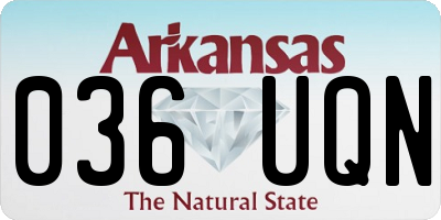 AR license plate 036UQN