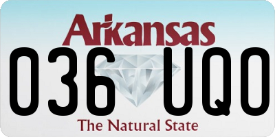 AR license plate 036UQO