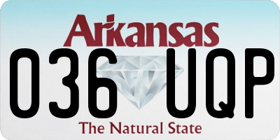 AR license plate 036UQP