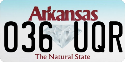 AR license plate 036UQR