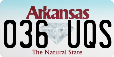 AR license plate 036UQS