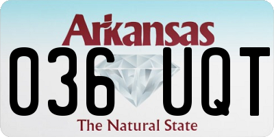 AR license plate 036UQT