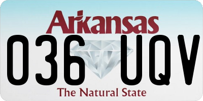 AR license plate 036UQV