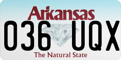 AR license plate 036UQX