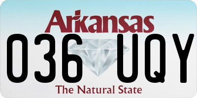 AR license plate 036UQY
