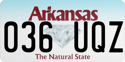 AR license plate 036UQZ