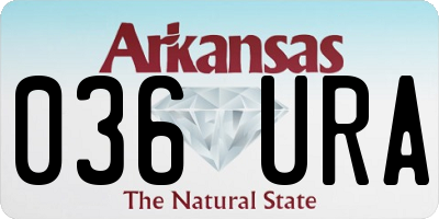 AR license plate 036URA