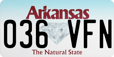 AR license plate 036VFN