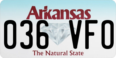AR license plate 036VFO