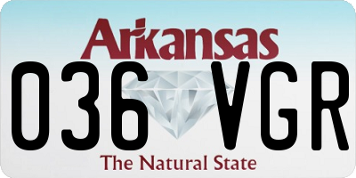 AR license plate 036VGR