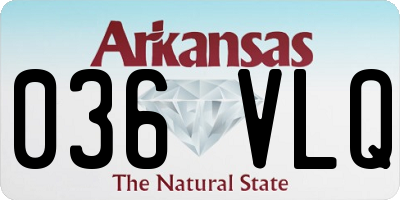 AR license plate 036VLQ