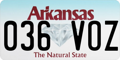 AR license plate 036VOZ