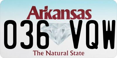 AR license plate 036VQW