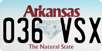 AR license plate 036VSX